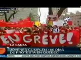 Estudiantes canadienses protestan contra aumento de tarifas
