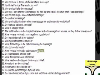 Questions Massage Client's Might Ask Part 4 of 4