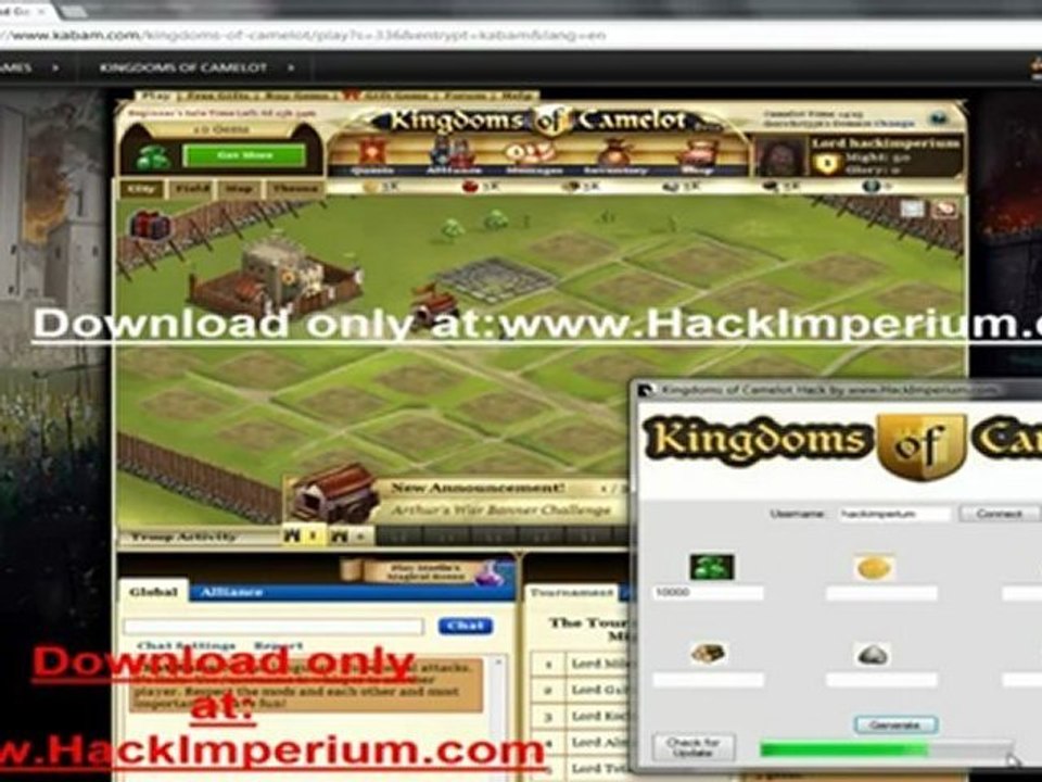 Kingdoms of Camelot ™ Hack Cheat ™ FREE Download May 2012 Update