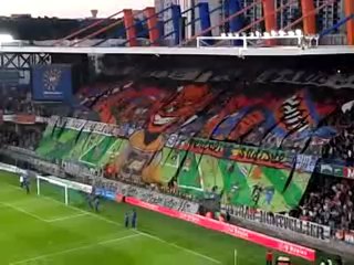 MHSC - Lille : Tifo 20 ans du groupe Butte Paillade 1991