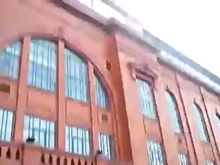Scum Celtic Fans throwing Beer Can at female Rangers Employee