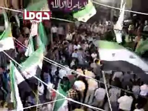 Syria فري برس ريف دمشق دوما مظاهرة مسائية 15 05 2012 Damascus