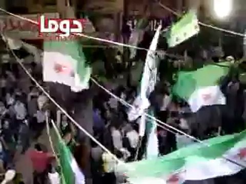 Syria فري برس ريف دمشق دوما جمعة نصر من الله و فتح قريب مظاهرة 15 5 2012 ج1 Damascus