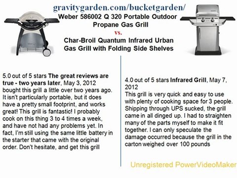 Weber 586002 Q 320 Portable Outdoor Propane Gas Grill vs. Char-Broil Quantum Infrared Urban Gas Grill with Folding Side Shelves