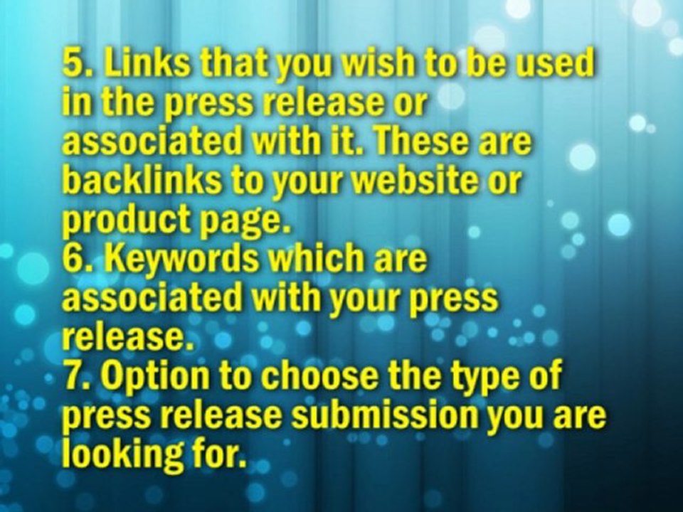 Press Release Submission