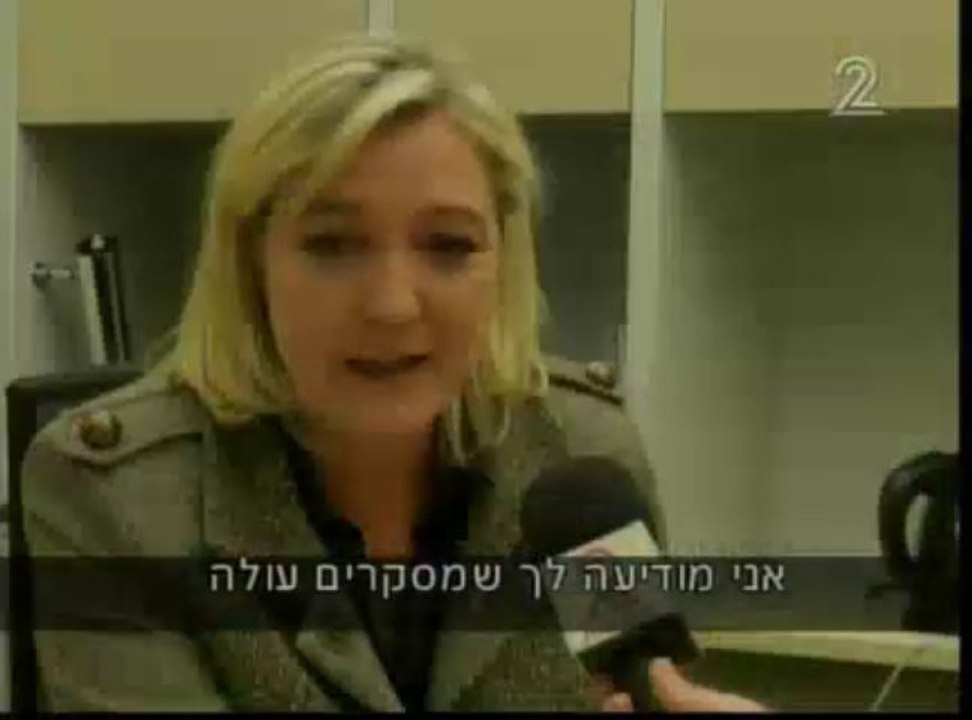 Marine Le Pen interview TV israelienne