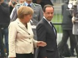 François Hollande et Angela Merkel 