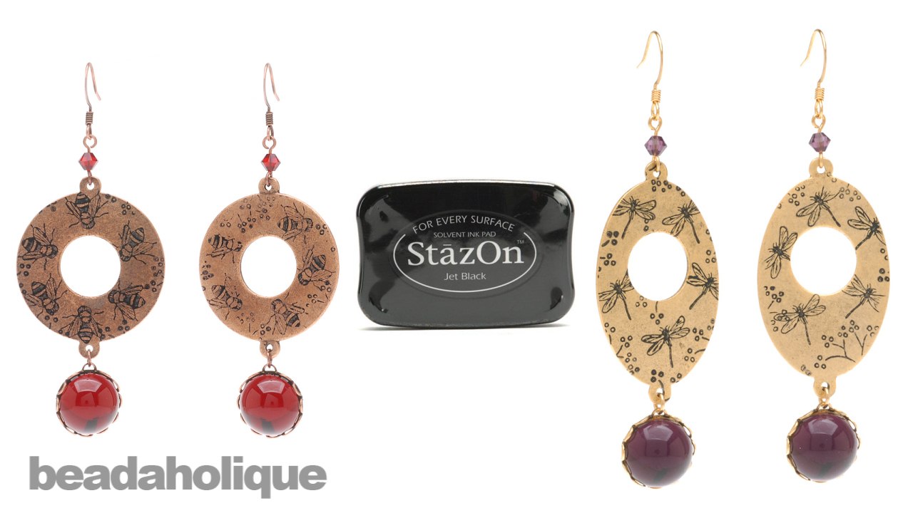 How to Use StazOn Ink and Rubber Stamps in Jewelry