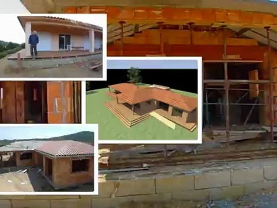 Chantier en Cours en Corse -   Maison écologique et bio climatique Solaire photovoltaique monomur