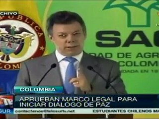 Colombia: aprueban marco legal para iniciar diálogo de paz