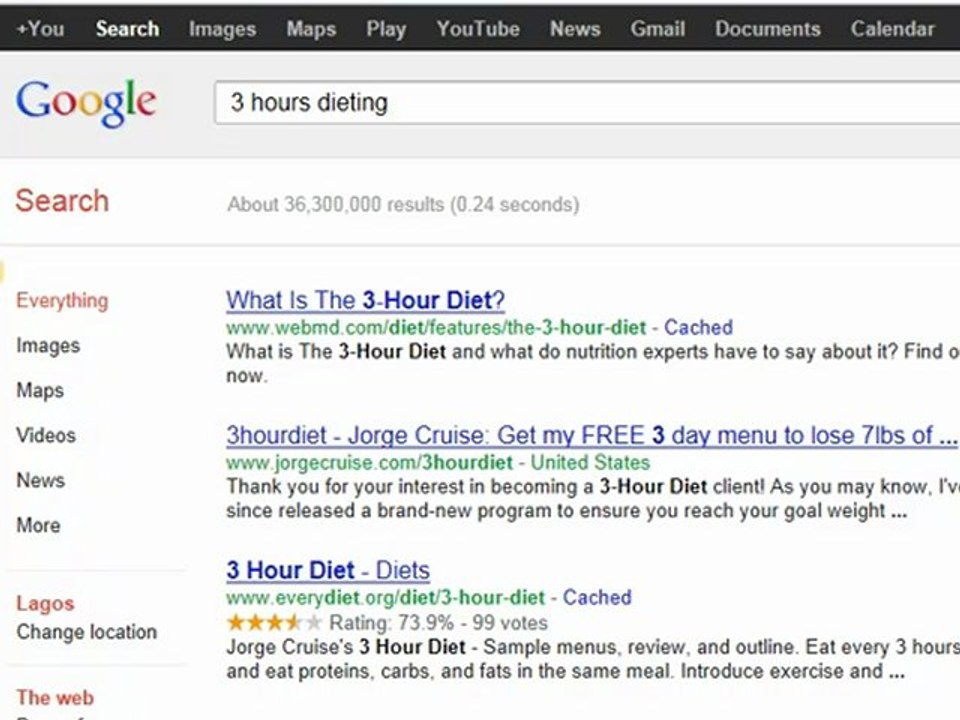 3 hour diet as featured on eXtra--How to lose weight fast