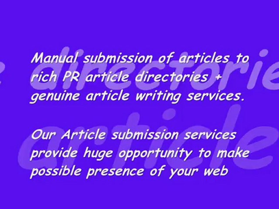 Article Submission Services