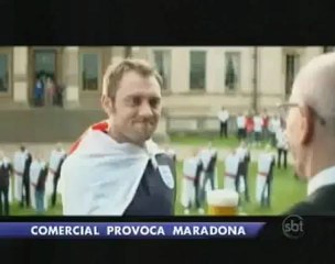 Ingleses respondem a provocação ironizando Maradona em comercial
