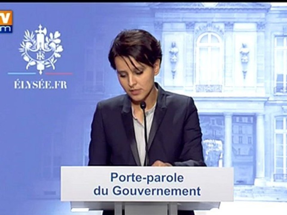 Compte-rendu du premier Conseil des ministres par la porte-parole Najat Vallaud-Belkacem