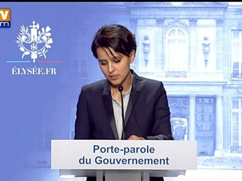 Compte-rendu du premier Conseil des ministres par la porte-parole Najat Vallaud-Belkacem