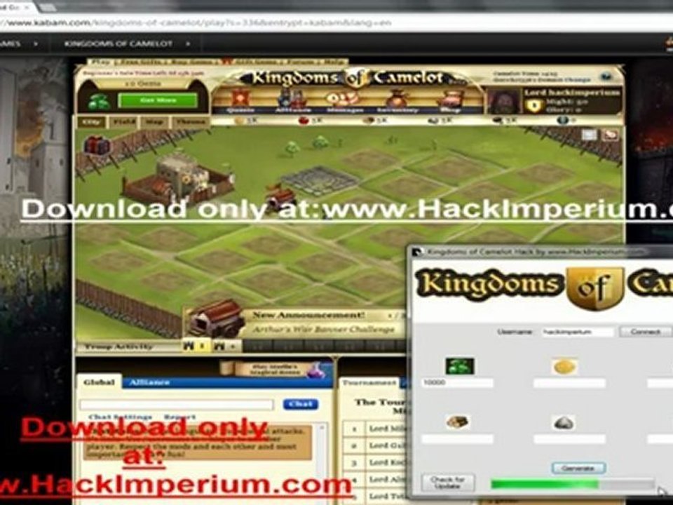 Kingdoms of Camelot ( Hack Cheat ) FREE Download May 2012 Update
