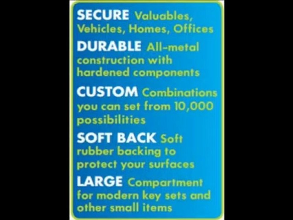 Maxi Lock - Car Key Safe Box, Combination Lock