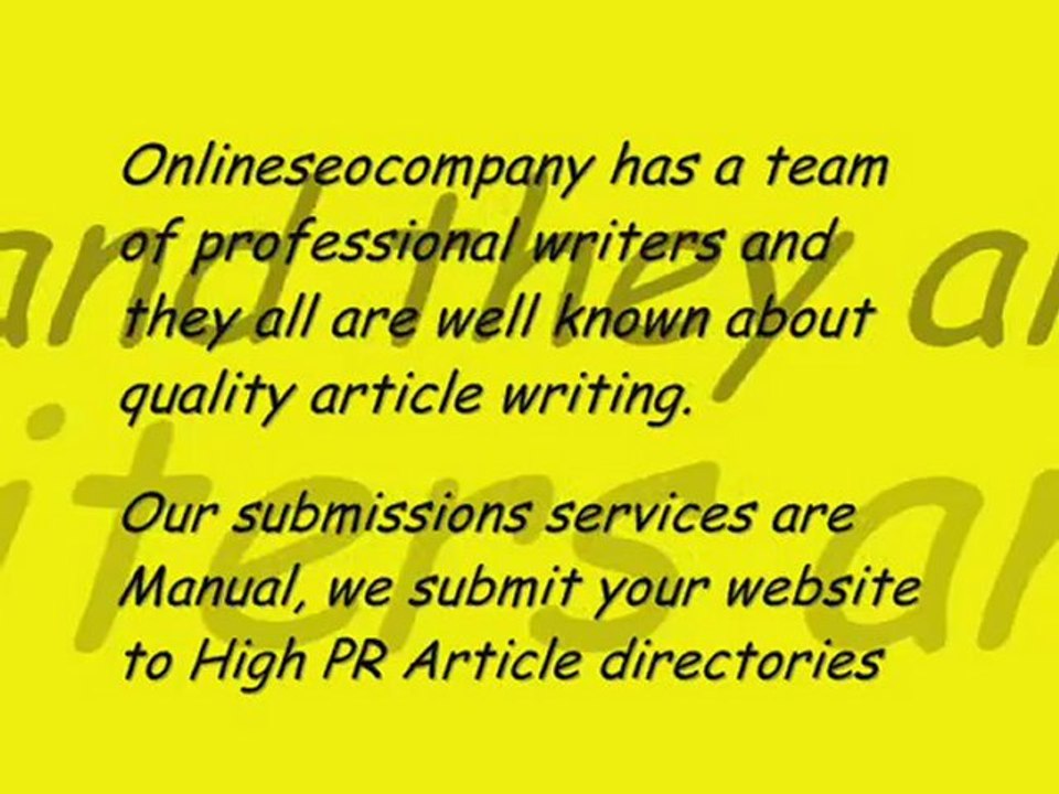 "  Article Directory Submission Services"