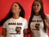 Marc Azzi Brazilian Blowout Keratin hair Treatment with US models Claudia Jordan and Shelly Rio.