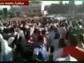 Syria فري برس حلب  الجامعة  مقطع طويل بدون صوت 17 5 2012 Aleppo