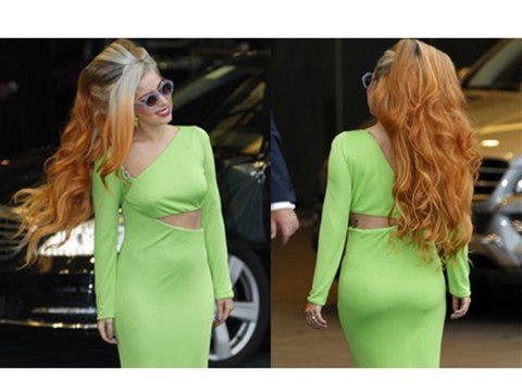 Lady Gaga's Neon Dress At Taiwan - Hollywood Style