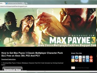 Max Payne 3 Classic Multiplayer Character Pack DLC Free Xbox 360 - PS3 - PC