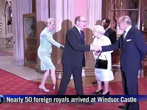 Nearly 50 foreign royals attend British queen's jubilee lunch