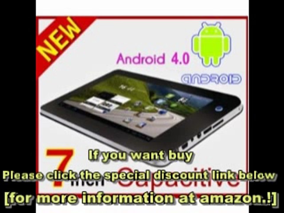 New Tablet 2012 | 7 Android 4.0 OS Allwinner A10 5 points Multi Capacitive Touchscreen Pocket Tablet Google Wifi 3G Internet
