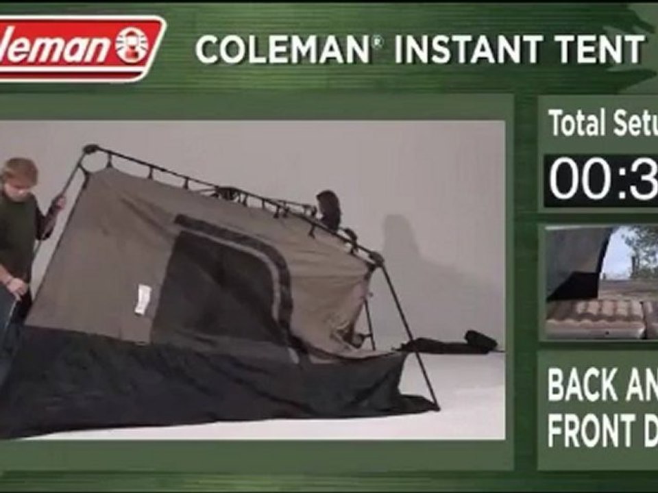 Video Coleman Instant 14- by 10- Foot 8- Person Two Room Tent