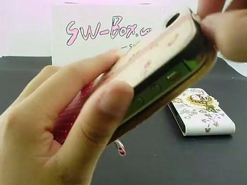 Happymori iPhone 4S Flip PU Leather Pouch Case for Girls