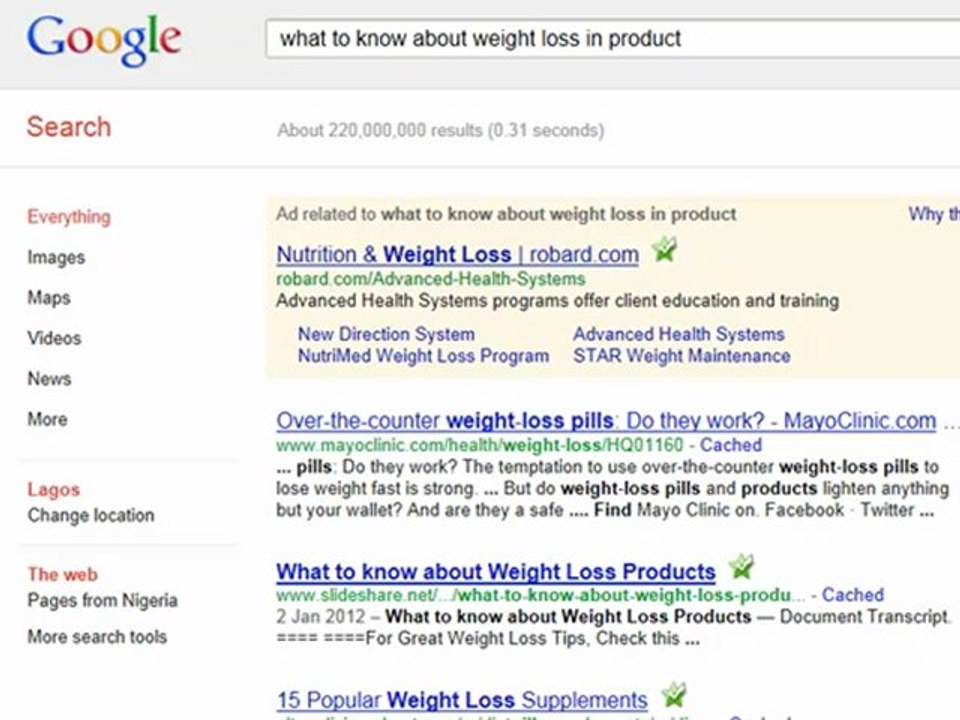 WEIGHT LOSS PRODUCT -- WHAT YOU NEED TO KNOW