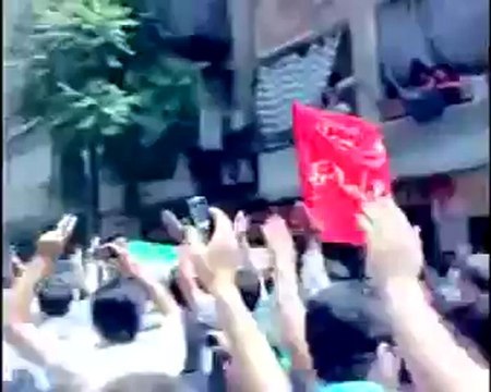 Syria فري برس حلب الشعار مظاهرة جامع عباد الرحمن ونور الشهداء 18 5 2012 Aleppo