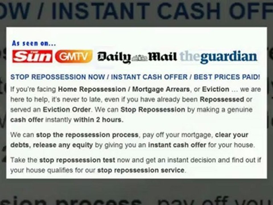 Repossession SOS - Stop Repossession in 2 hours! We'll Buy Your House for Cash!