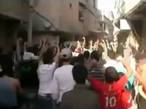 Syria فري برس دمشق مظاهرة حي التضامن 19 5 2012 Damascus