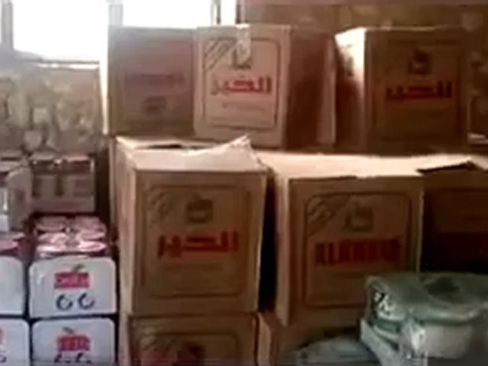 Syria فري برس  ادلب جبل الزاوية   الدفعة الثالثة من المساعدات التي وصلت من لجان التنسيق المحلية  19 5 2012 Idlib