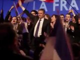 Fin du discours de Nicolas Dupont-Aignan salle équinoxe le 25 mars, avec des jeunes dont Anthony Mitrano