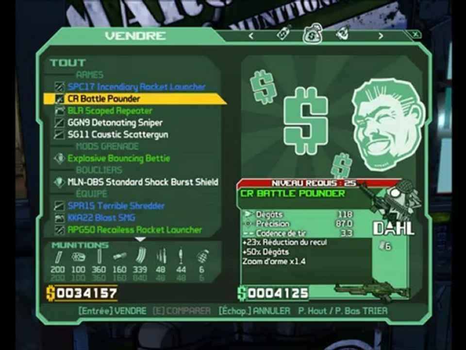 borderlands récupération : submachine gun