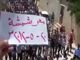 Syria فري برس ادلب معرشمشة  مظاهرة نصرة للمدن المنكوبة20 5 2012 Idlib