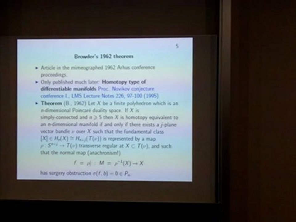 Prof_Ranicki_Talk_on_Browder_1962Theorem