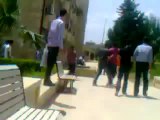 Syria فري برس حلب الجامعة إعتقال وباص حفظ النظام كلية الميكانيك20 5 2012 Aleppo