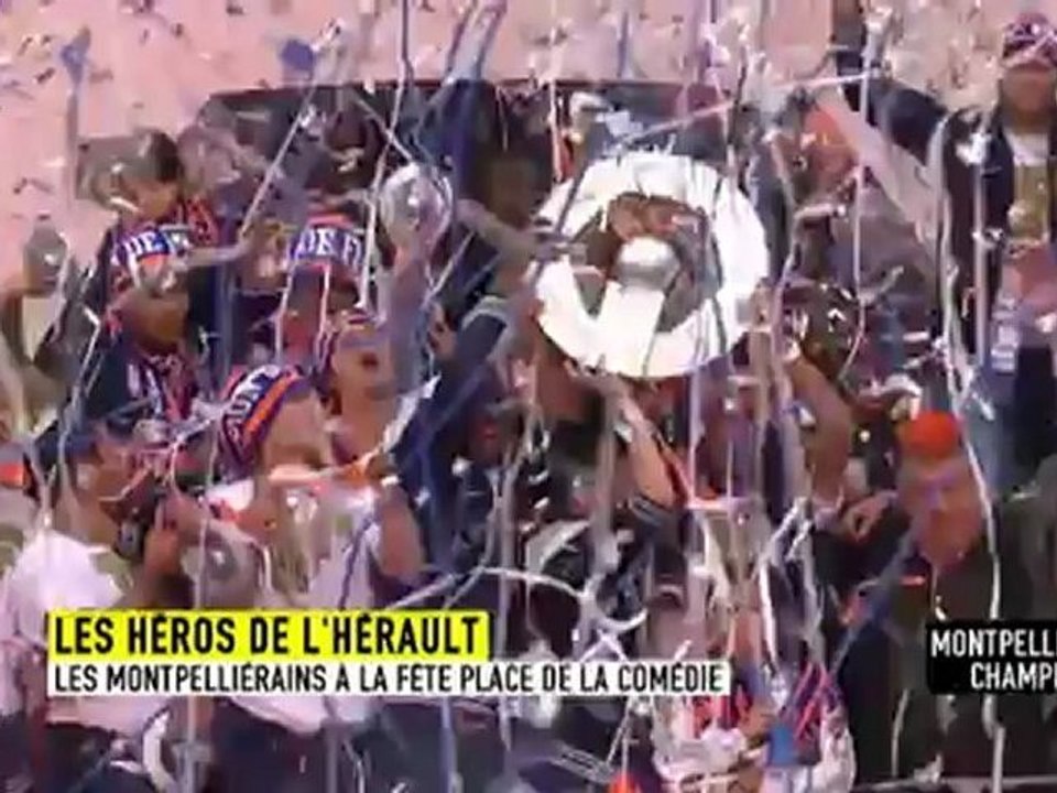 Montpellier place de la comédie fête son titre ! (vidéo itélé)