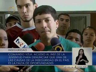 Comando Venezuela denuncia falta de oportunidades a jóvenes