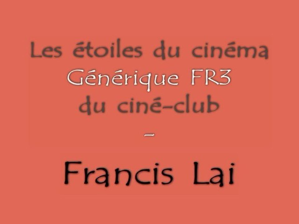 Francis Lai - Générique FR3 Ciné-Club - Piano