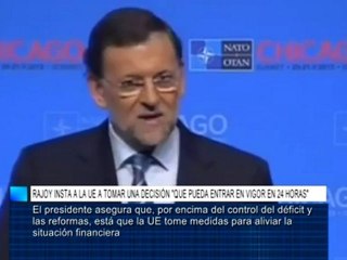 Rajoy insta a la UE a tomar una decisión "que pueda entrar en vigor en 24 horas"