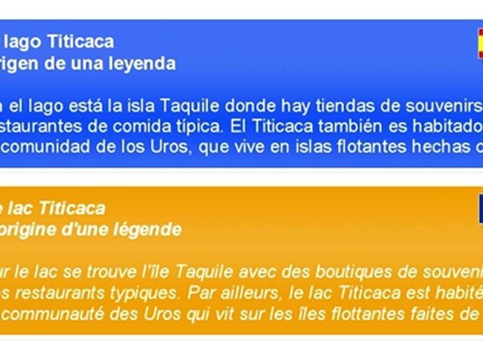 Apprendre l'espagnol en ligne - Le lac Titicaca - Article_06 Niveau A1