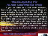 tips on applying for an auto loan with bad credit