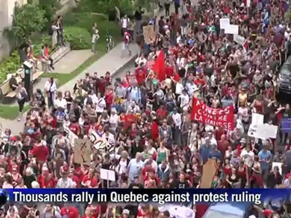 Thousands rally against Quebec crackdown on protests