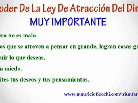 Como Aplicar La Ley De Atraccion Dinero - Ejercicios