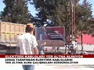 Zilede elektrik kabloları yer altına alınıyor.. Zileweb.com
