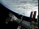 SpaceX Dragon in Space Station fly past